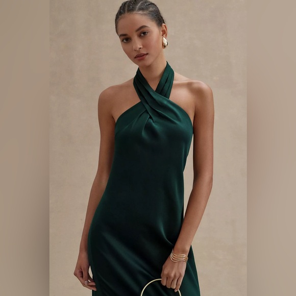 BHLDN Ruby Twist Halter Satin Gown - Picture 2 of 4